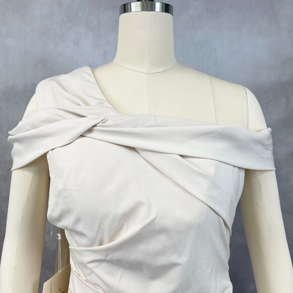 Lan Ting Bride Dress Womens 10 Cream Bridesmaid Wedding Party Minimalist Elegant - Picture 3 of 12